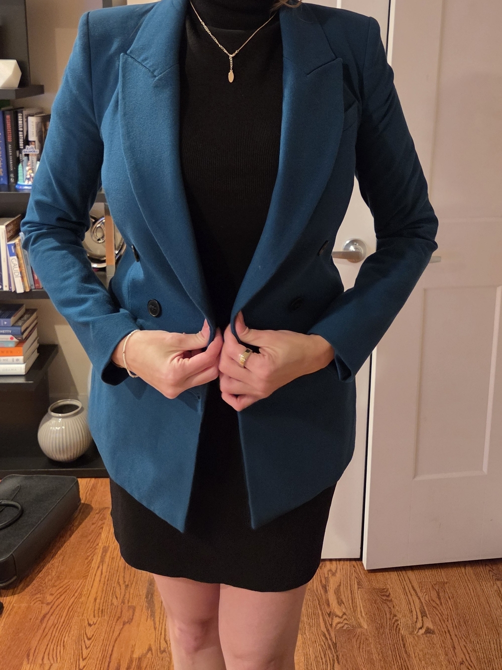 Express Teal Double-Breasted Blazer